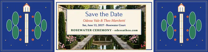 Rosewater garden save the date banner template
