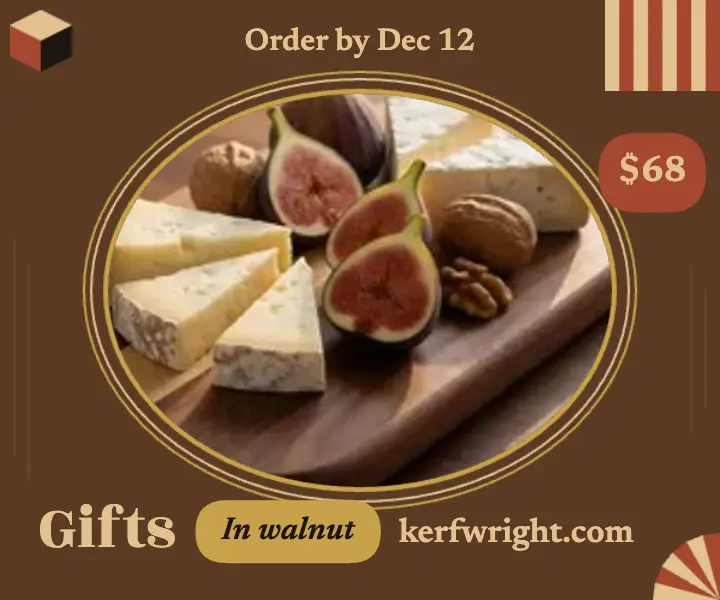 Kerfwright walnut board holiday gift ad template