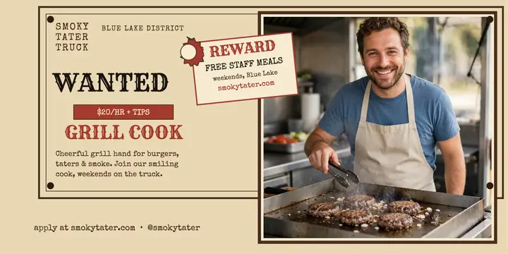 Smoky Tater wanted grill cook post template