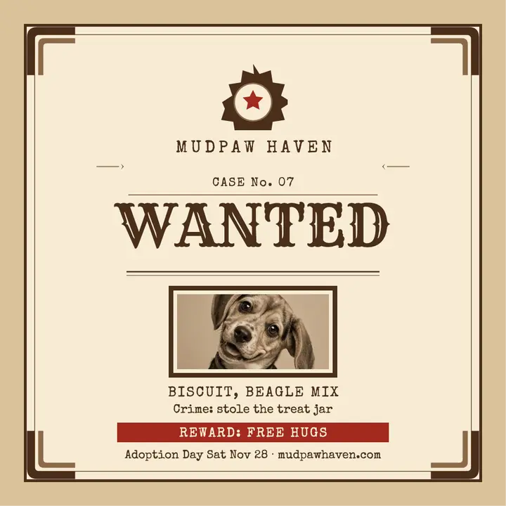 Biscuit treat thief wanted post template