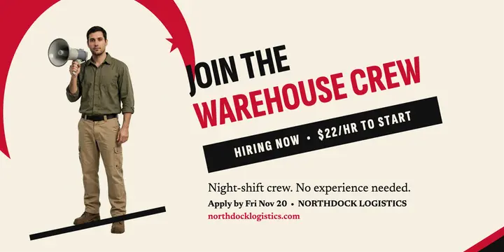 Northdock warehouse crew hiring post template