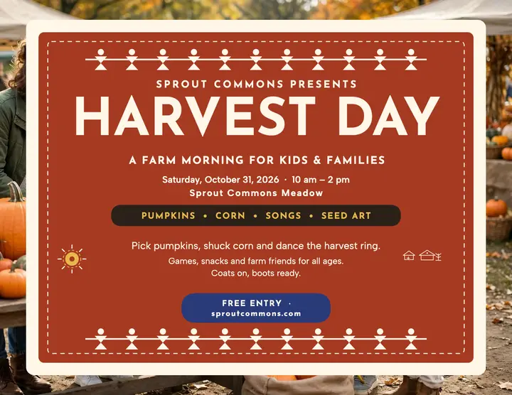 Sprout Commons Harvest Day flyer template