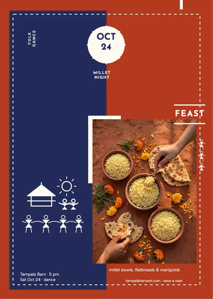 Tampala Harvest Table millet feast invitation template