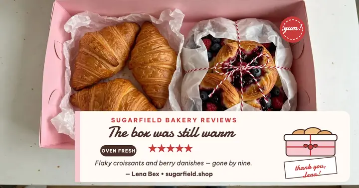 Warm bakery box review post template