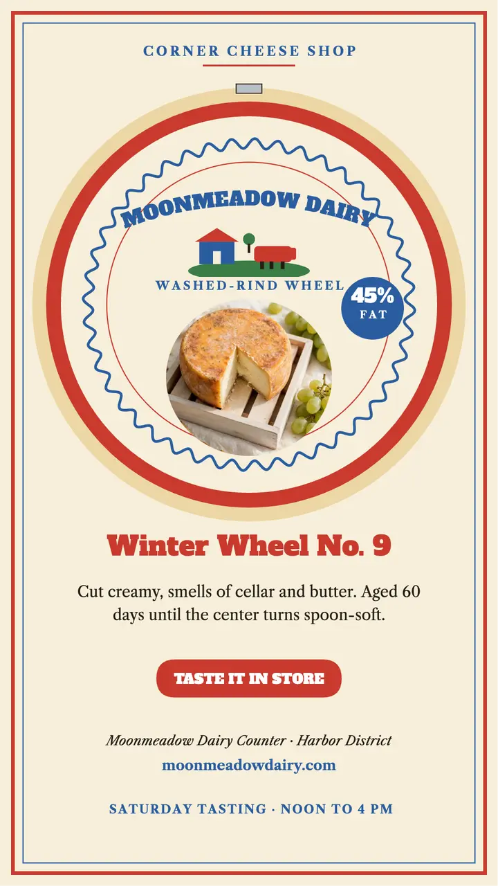 Moonmeadow washed rind wheel story template