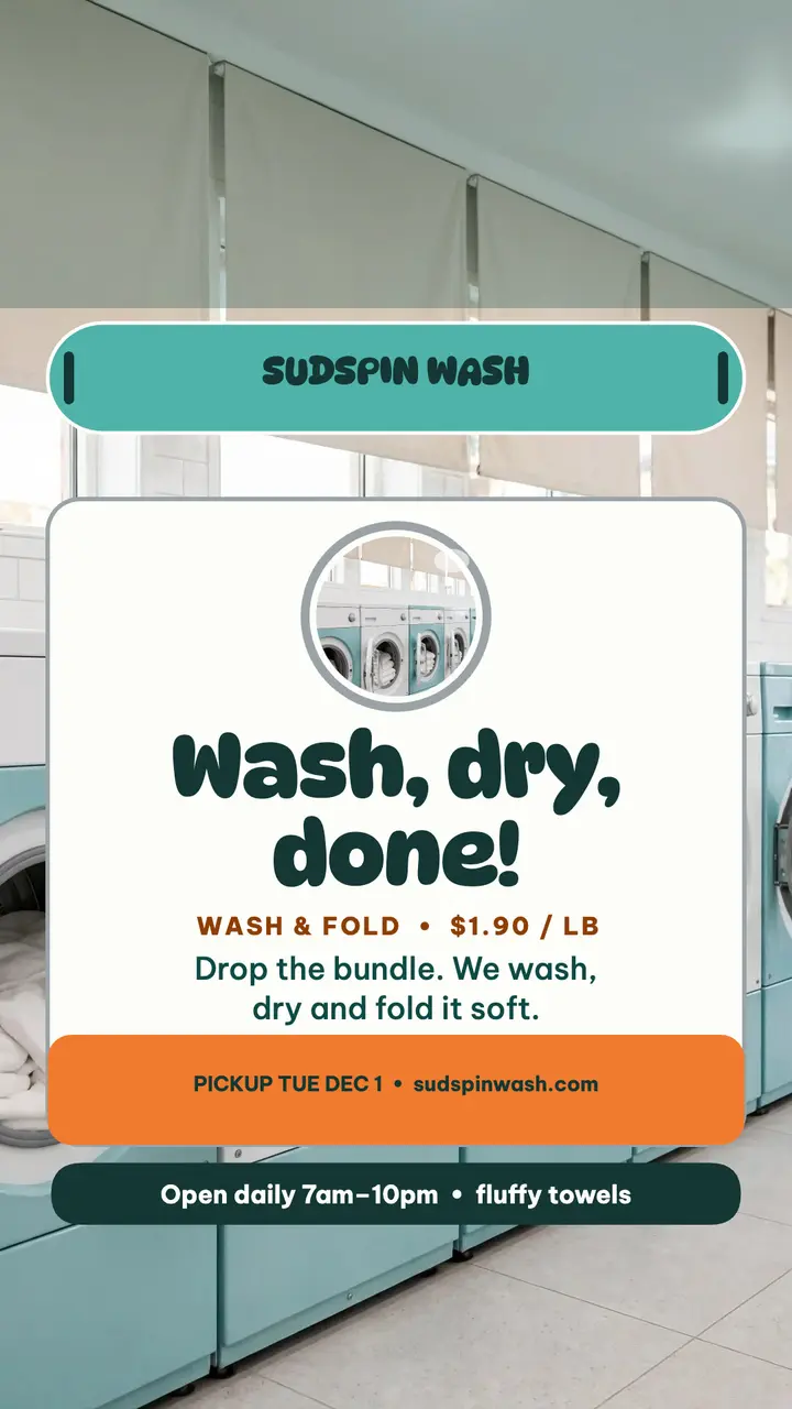 Sudspin Wash porthole promo story template