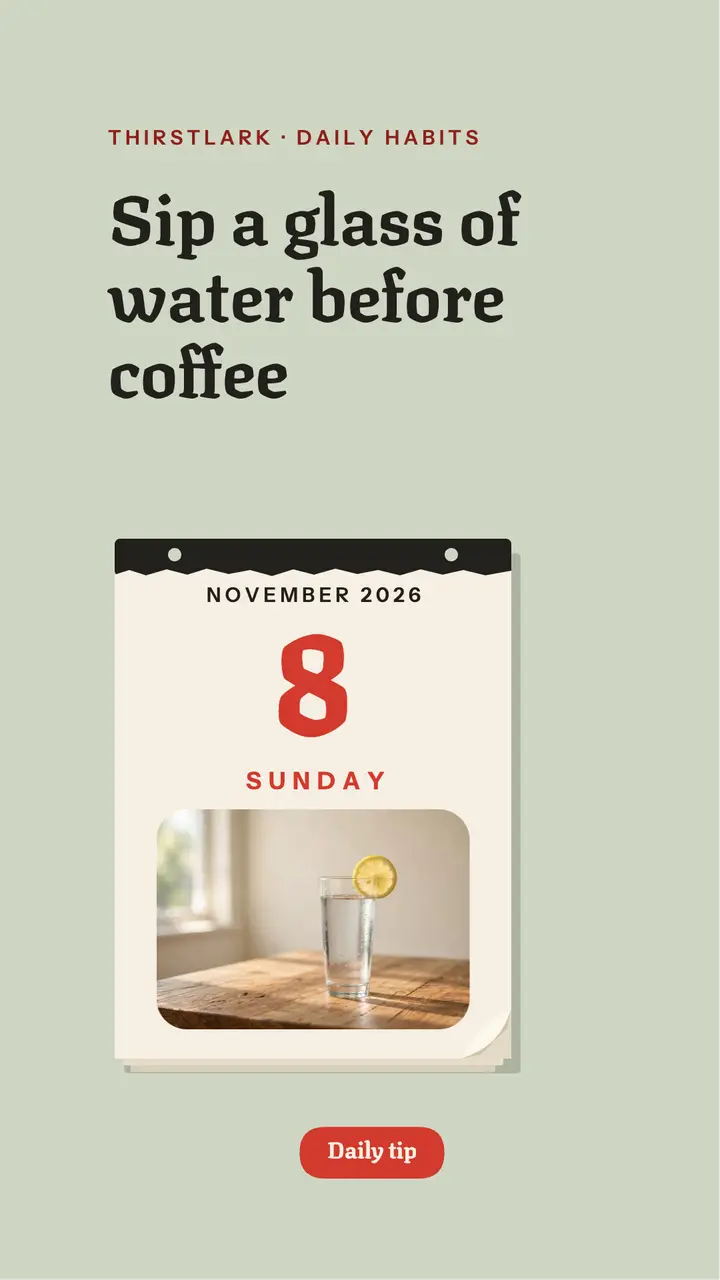Water before coffee tear-off calendar story template