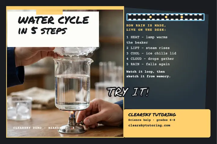 Clearsky water cycle slide postcard template