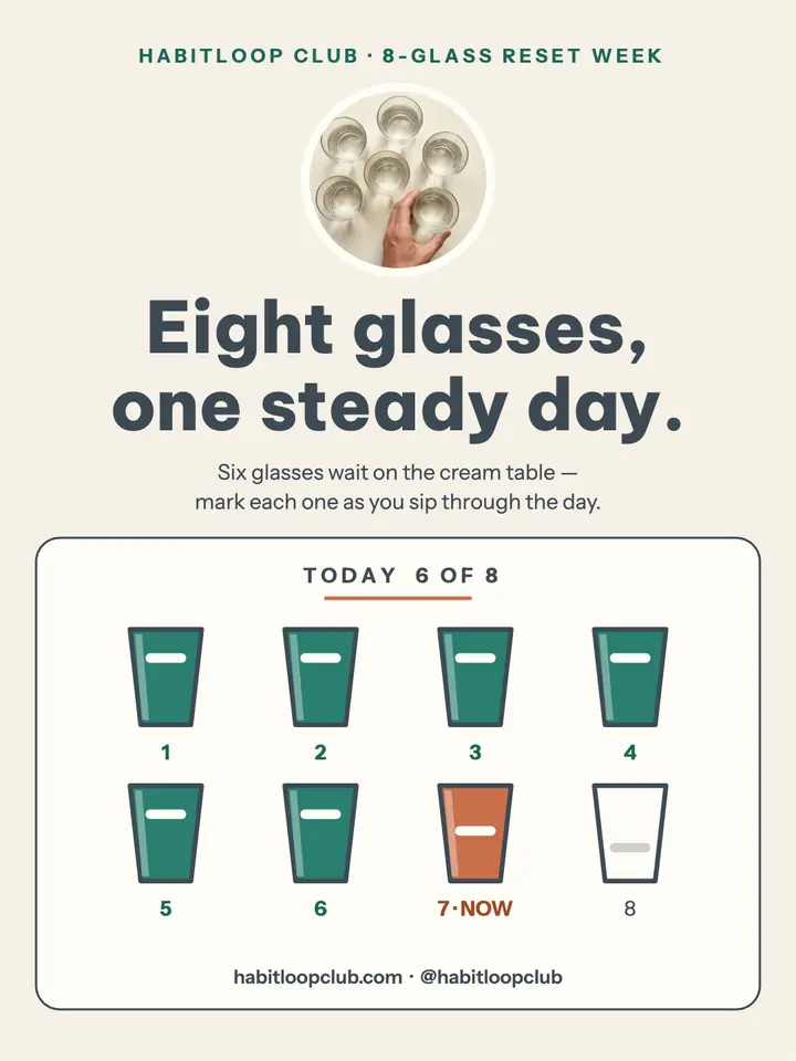 Habitloop Club water tracker isotype post template