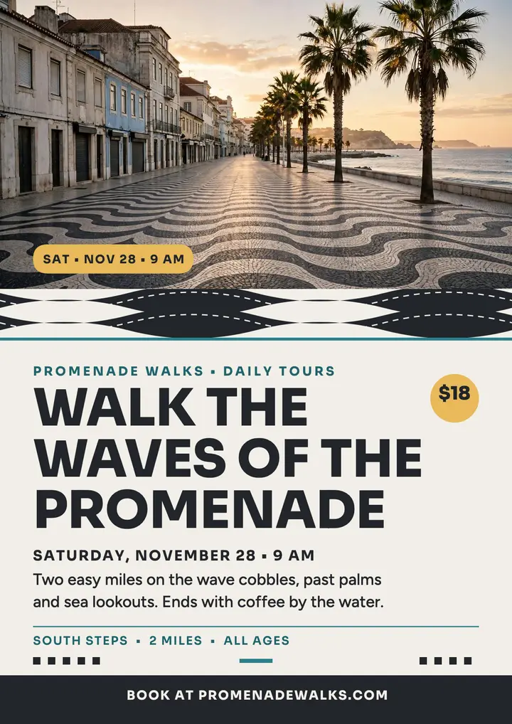 Promenade Walks wave pavement flyer template