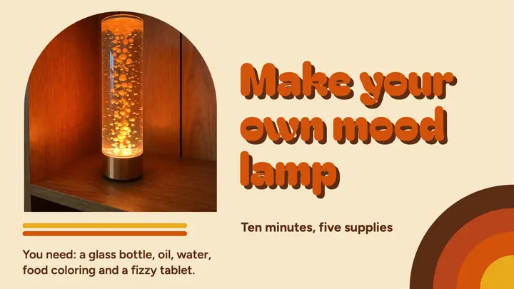 Make your own mood lamp thumbnail, groovy 70s template