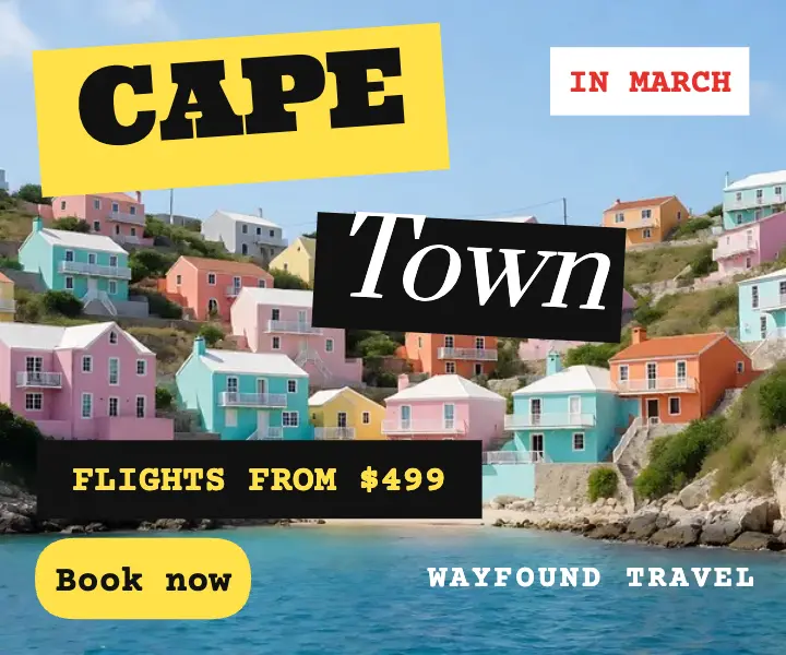 Cape Town fares ad, type collage template