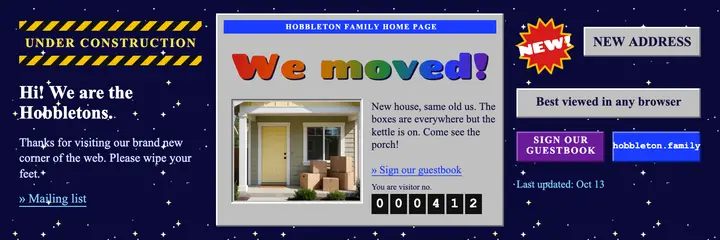 Hobbleton family we moved homepage X header template