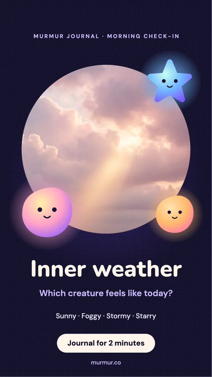 Inner weather check-in story: mood check-in journaling instagram story template