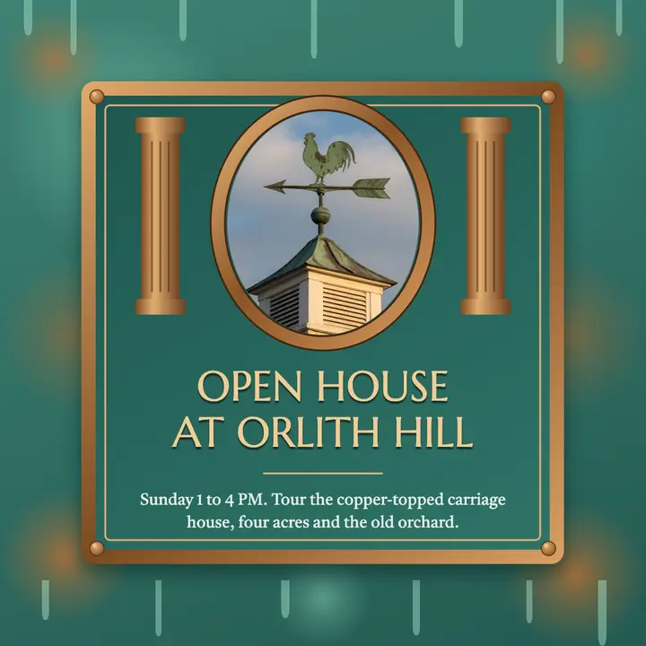 Weathervane farm open house on a copper patina plaque: farm open house square post template