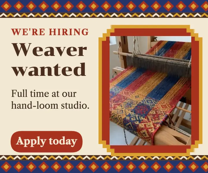 Hand-loom weaver wanted kilim flatweave ad: weaver hiring ad template