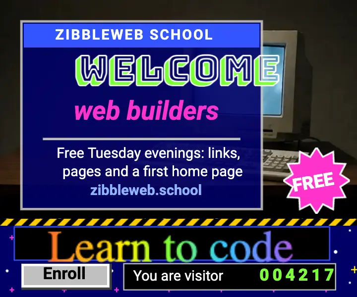 Free web basics evening class display ad, web 1.0 homepage: web basics class ad template