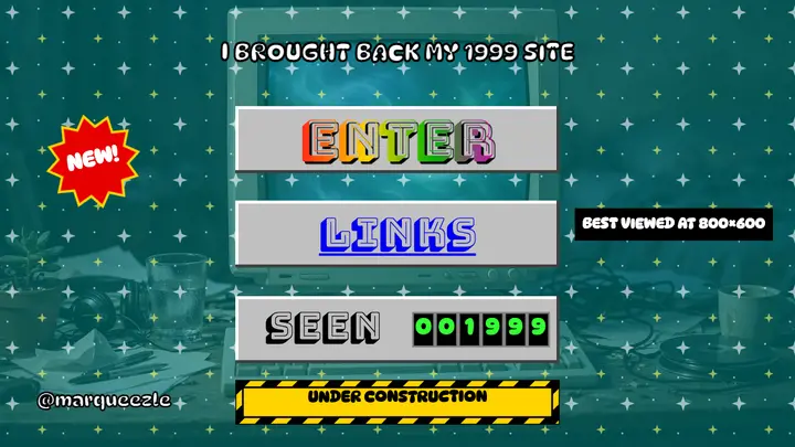 Marqueezle retro site revival thumbnail template