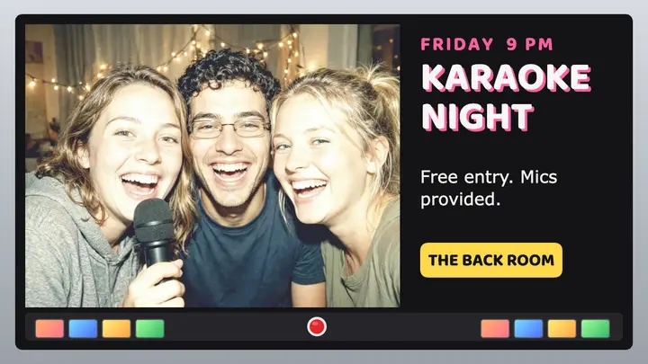 Back Room karaoke webcam thumbnail template