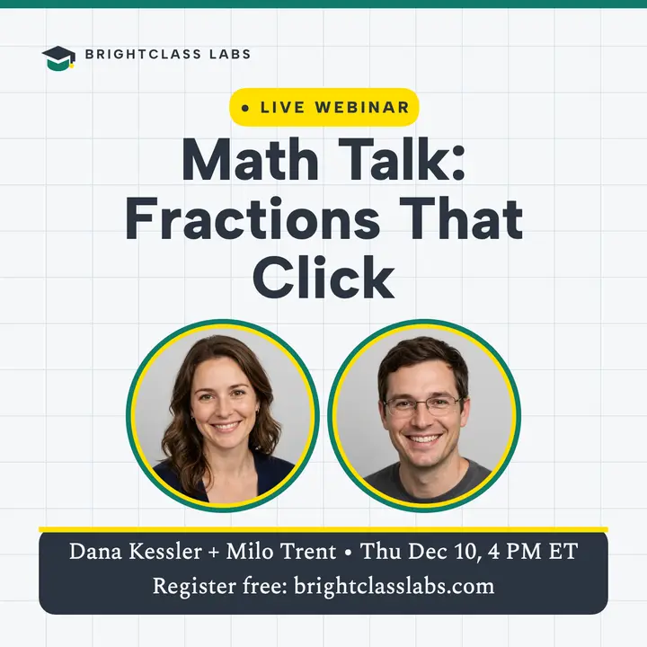 Math Talk webinar speakers square card: webinar speaker card template