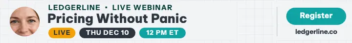 Ledgerline pricing webinar leaderboard ad template
