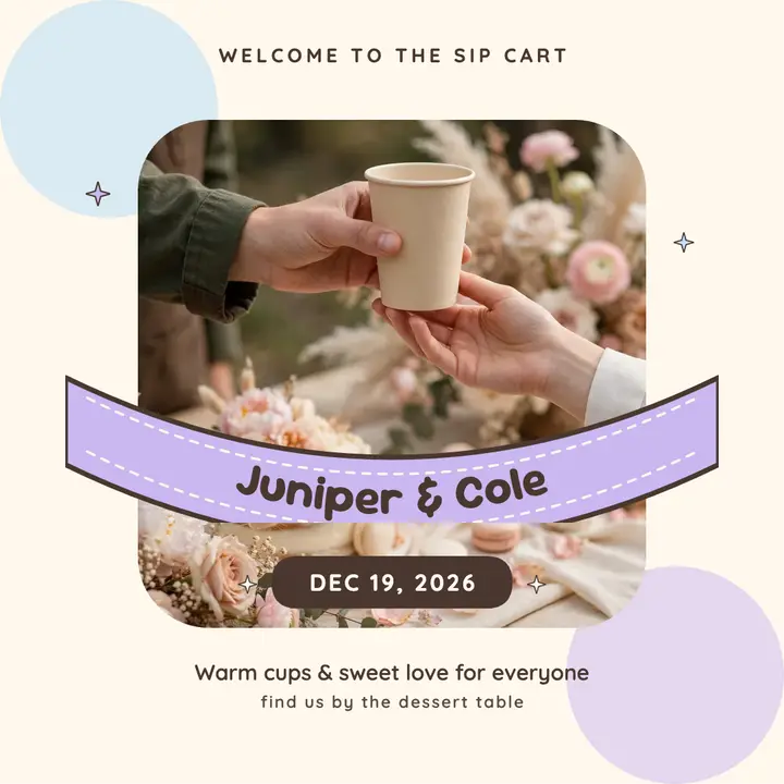 Wedding sip cart sleeve post template