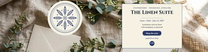 Paperfern linen suite shop banner template