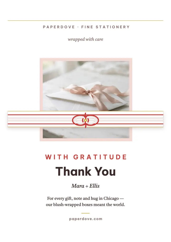 Paperdove wedding knot thank you flyer: wedding thank you flyer template