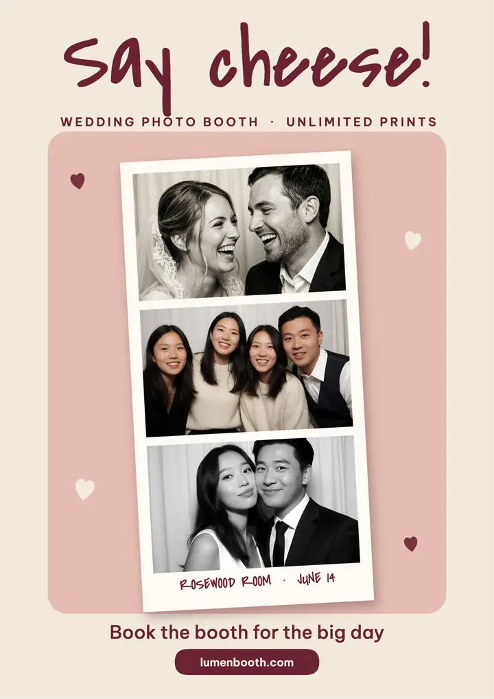 Lumen Booth wedding photo booth flyer template