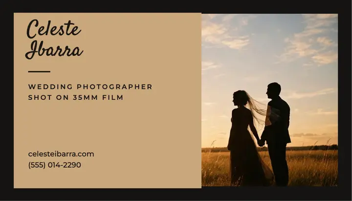 Wedding photographer card template