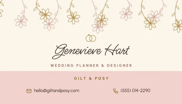 Wedding planner business card template