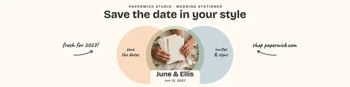 Paperwick save the date venn banner template
