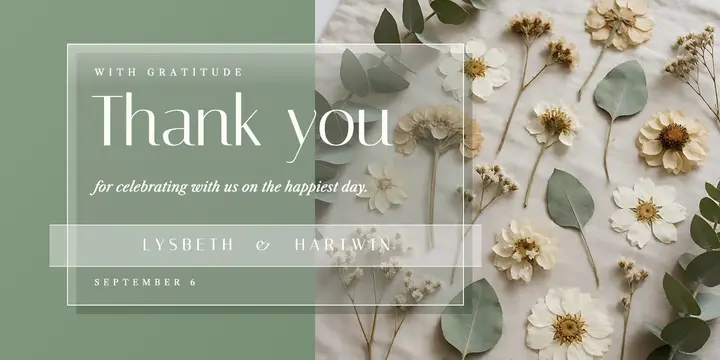 Wedding thank-you, acrylic and vellum template