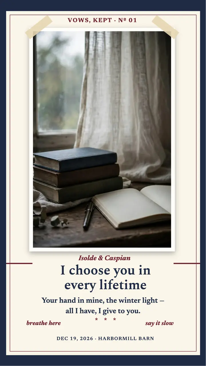 Isolde and Caspian vows poetcore story template