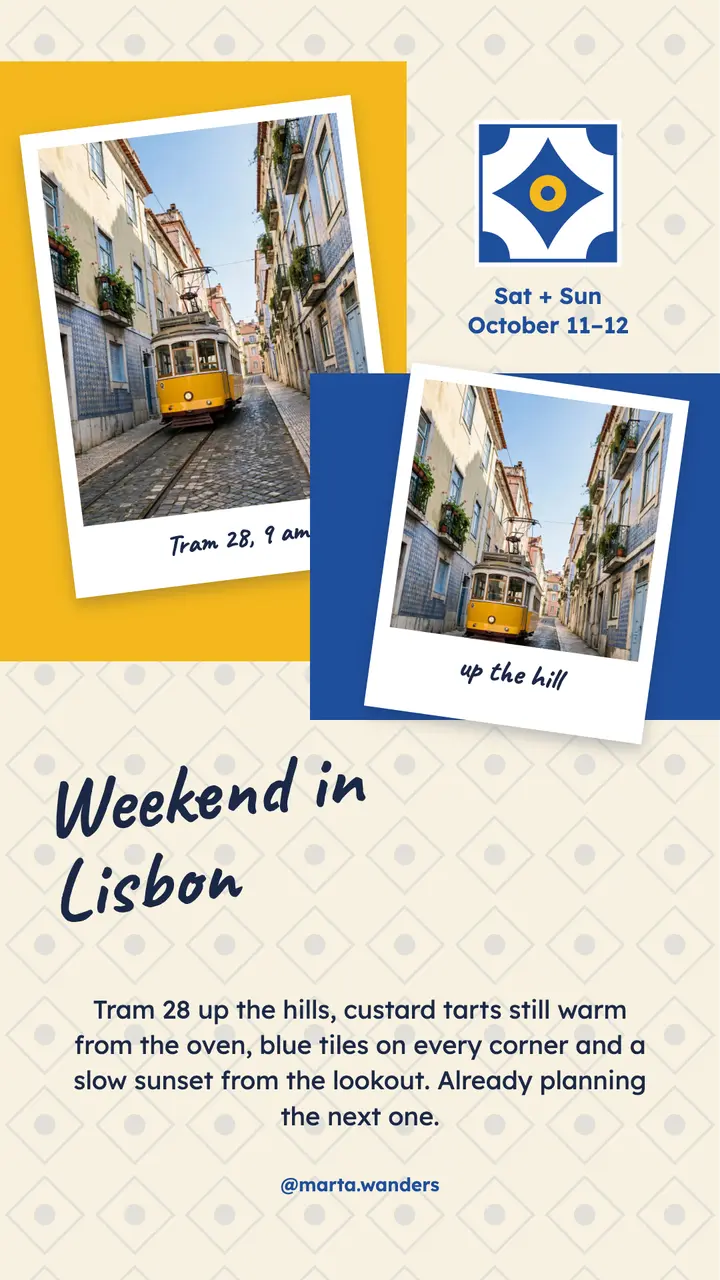 Weekend in Lisbon photo dump template