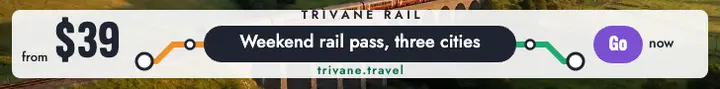 Trivane weekend rail pass leaderboard ad: rail pass banner ad template