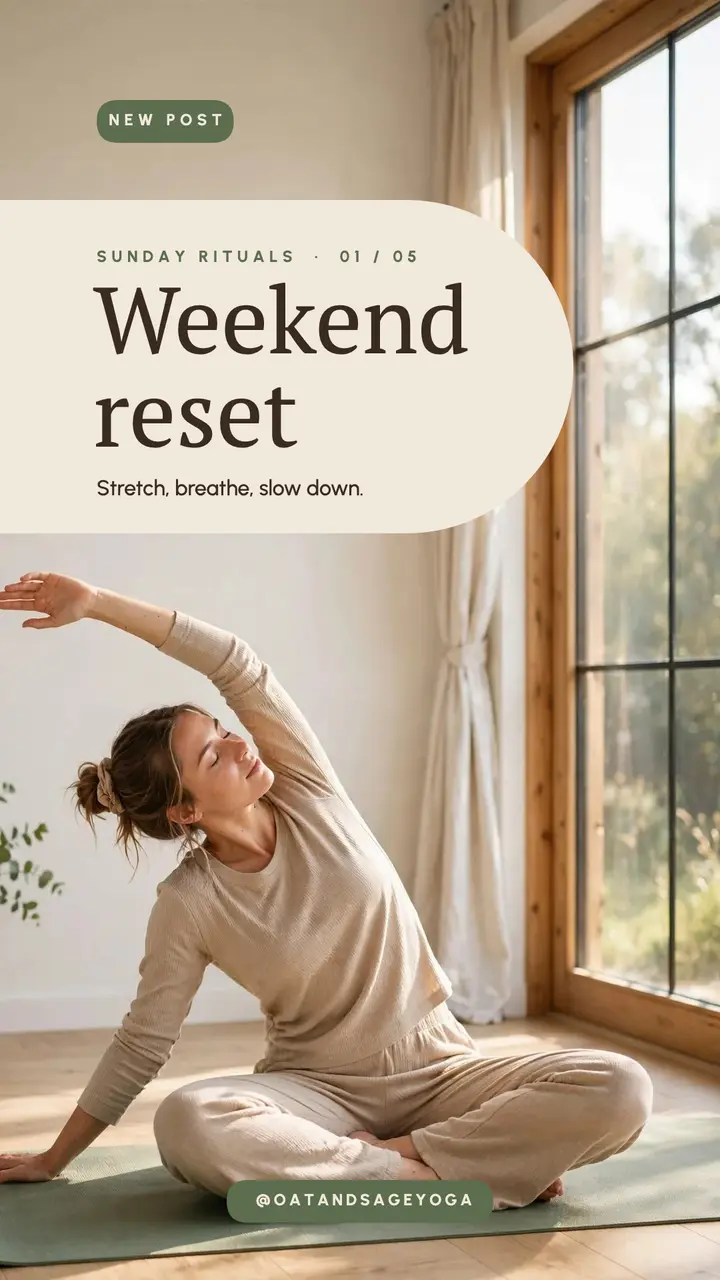 Weekend reset wellness story template
