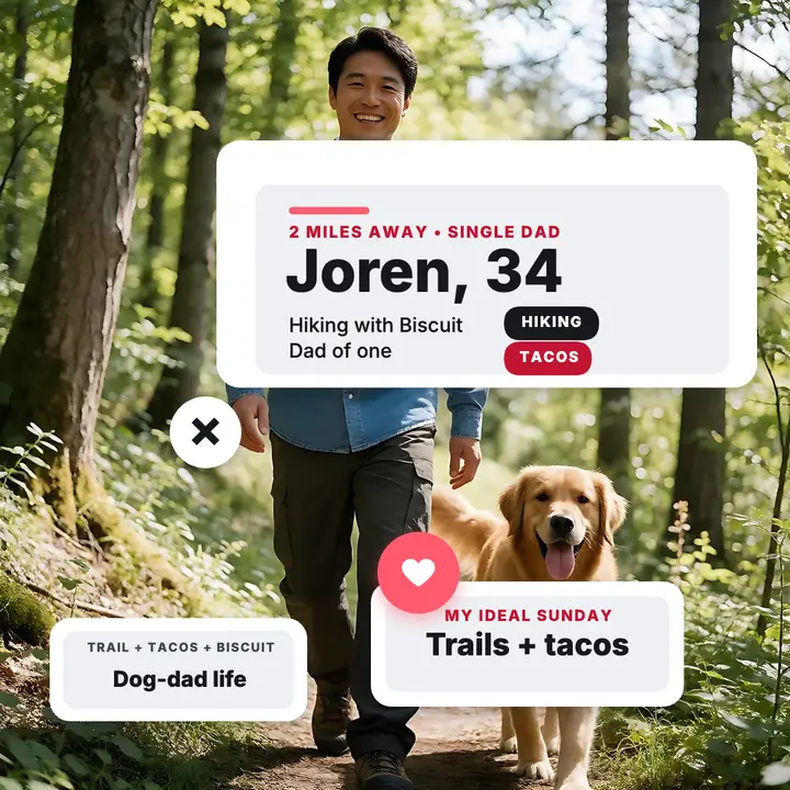Joren trail dating profile card: dating profile card template