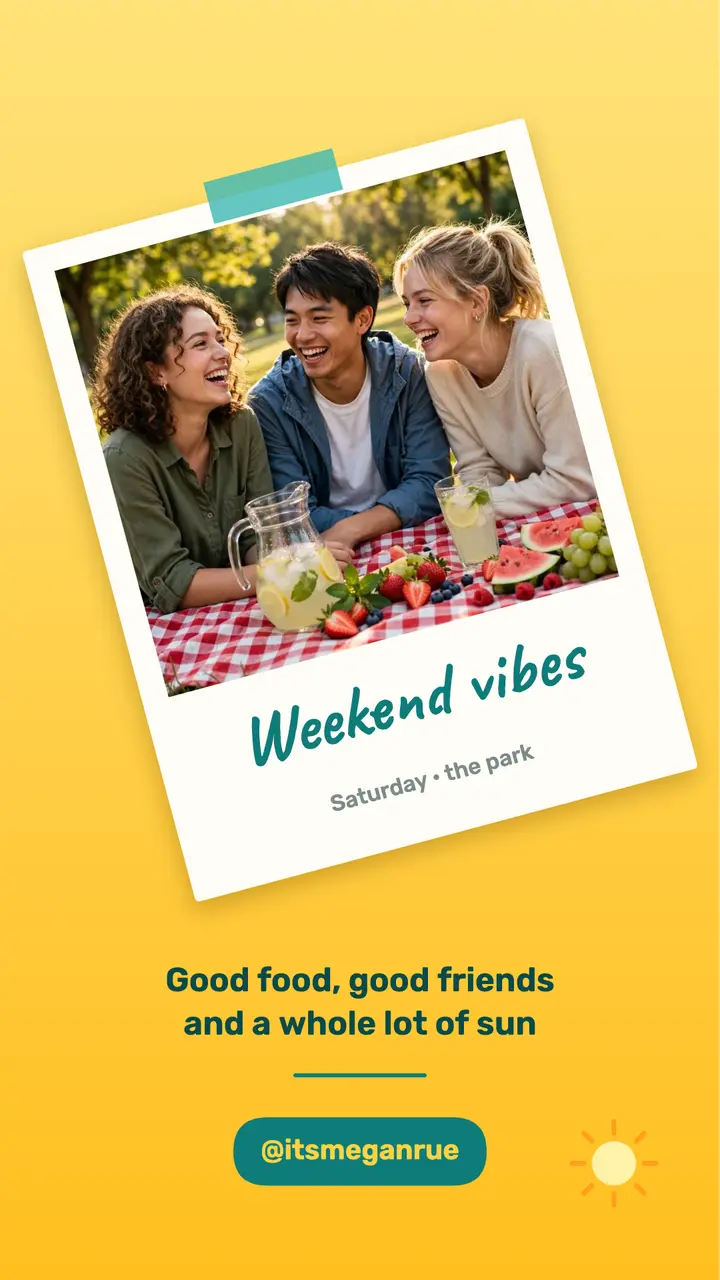 Weekend vibes instant photo story template