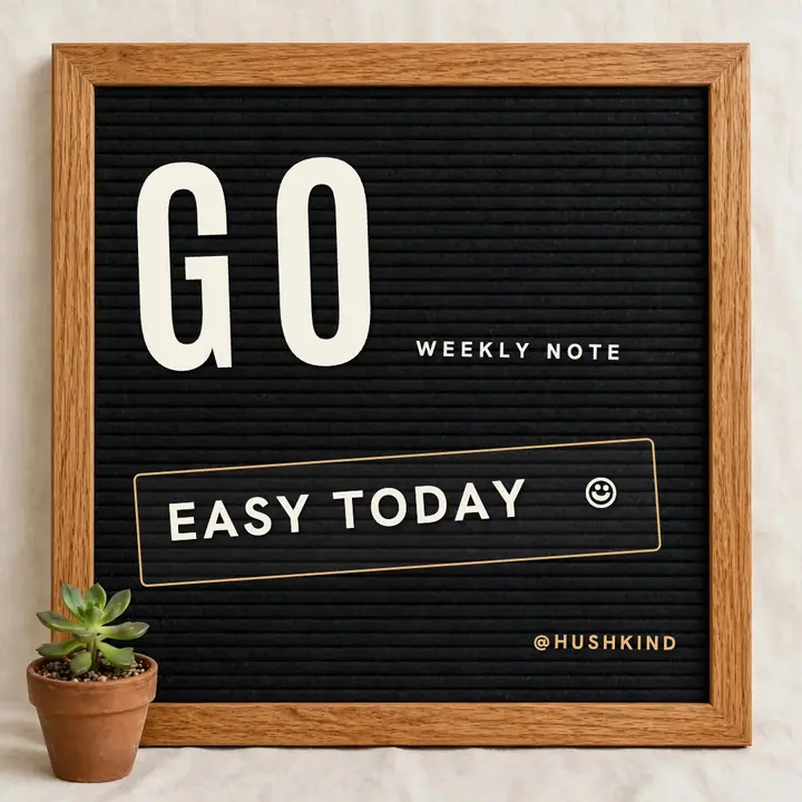 Hushkind weekly affirmation letterboard post: weekly affirmation post template