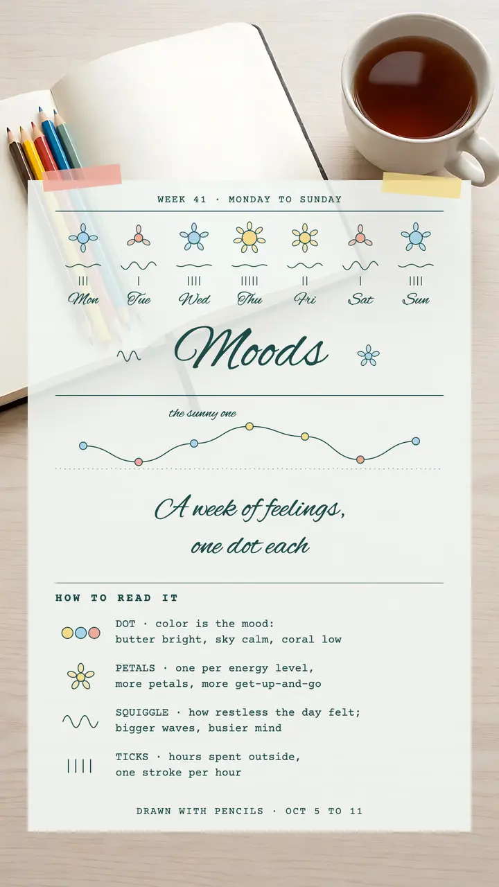 Weekly mood diary data story template