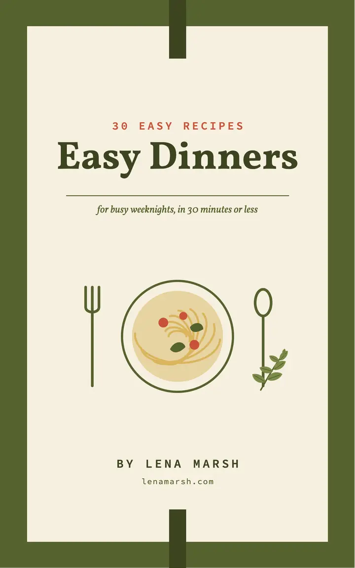 Olive weeknight dinners recipe ebook cover template