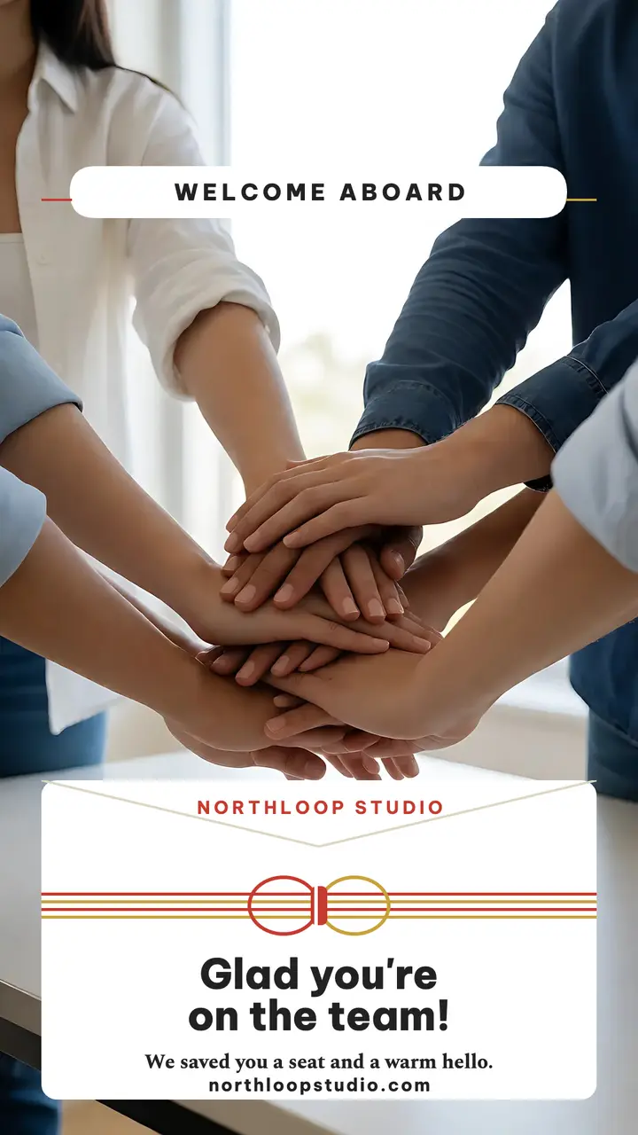 Northloop Studio welcome aboard gift story template
