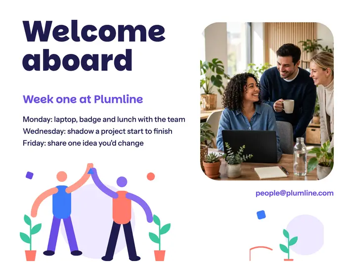 Plumline welcome aboard slide template