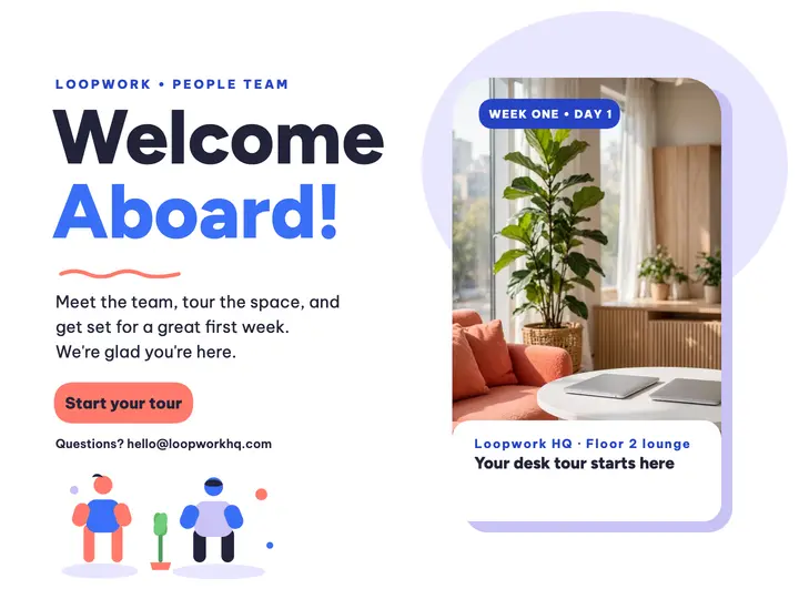 Loopwork welcome aboard onboarding slide template