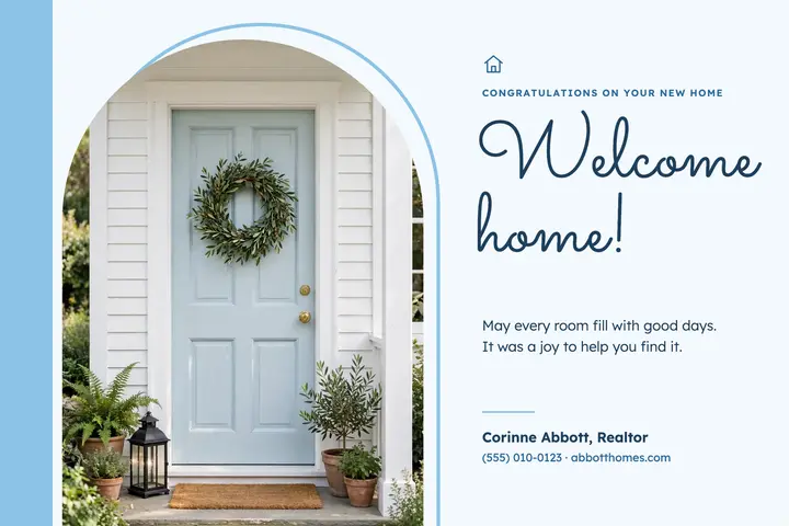 Welcome home realtor postcard template