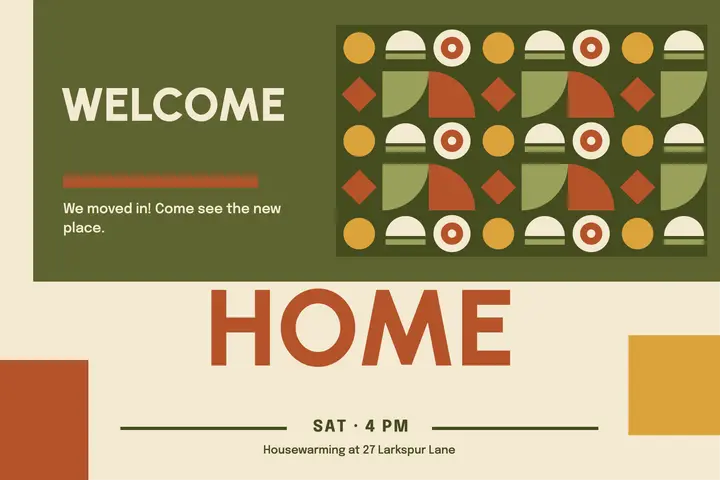 Welcome home postcard template