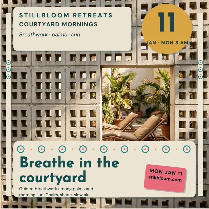 Stillbloom courtyard breathwork morning post template
