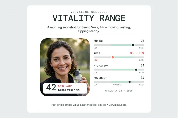 Vervaline vitality range card: wellness range card template