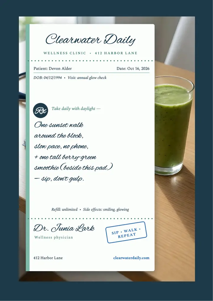 Clearwater Daily funny Rx pad flyer template